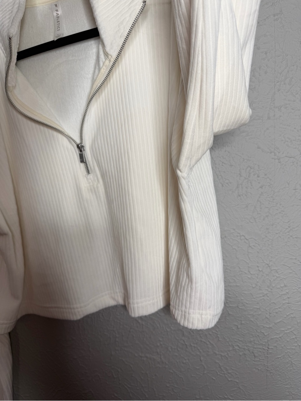 Fabletics Ivory Ribbed Half-Zip Pullover - Picture 5 of 5